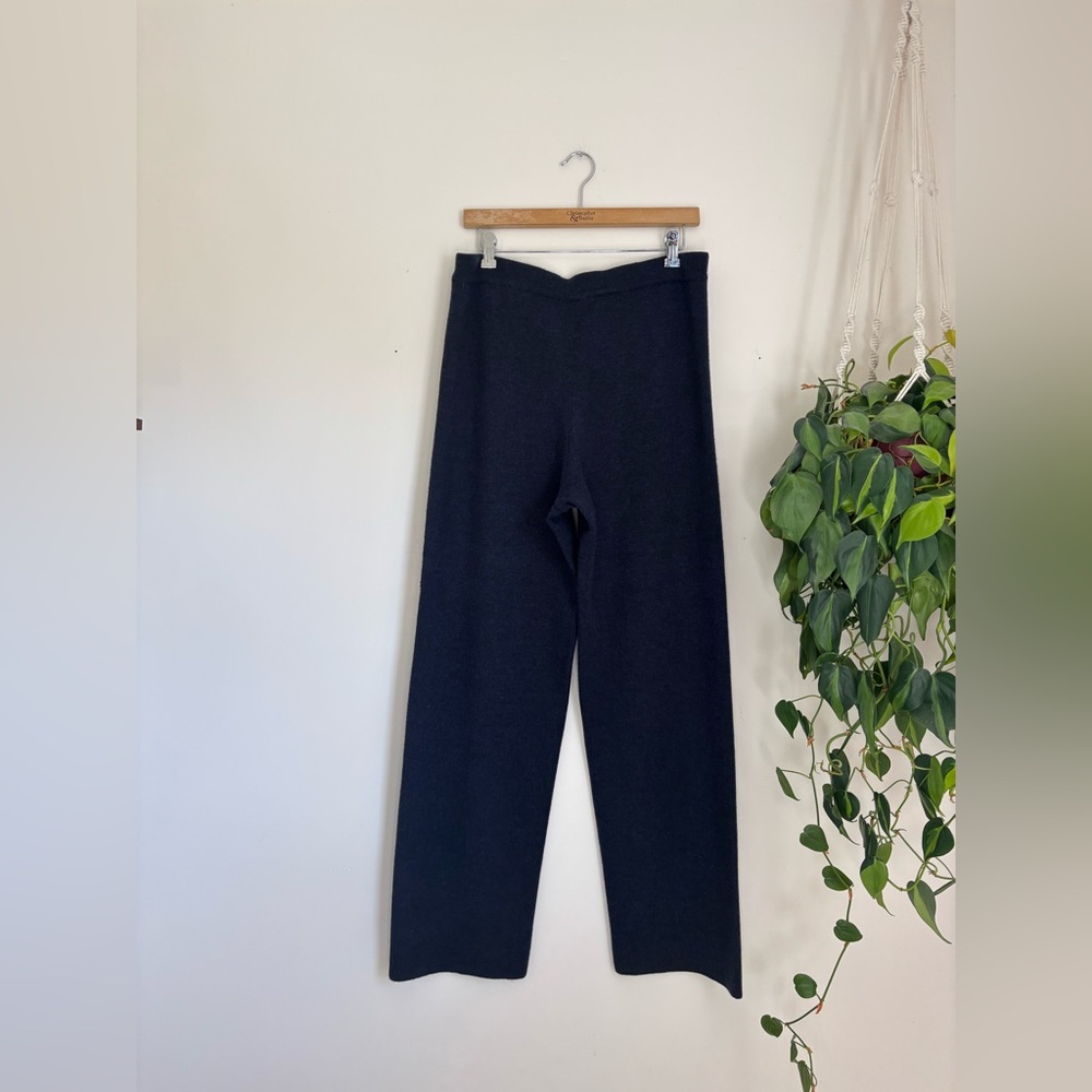 Eileen Fisher Merino Jersey Straight Pant in Navy - Picture 4 of 7